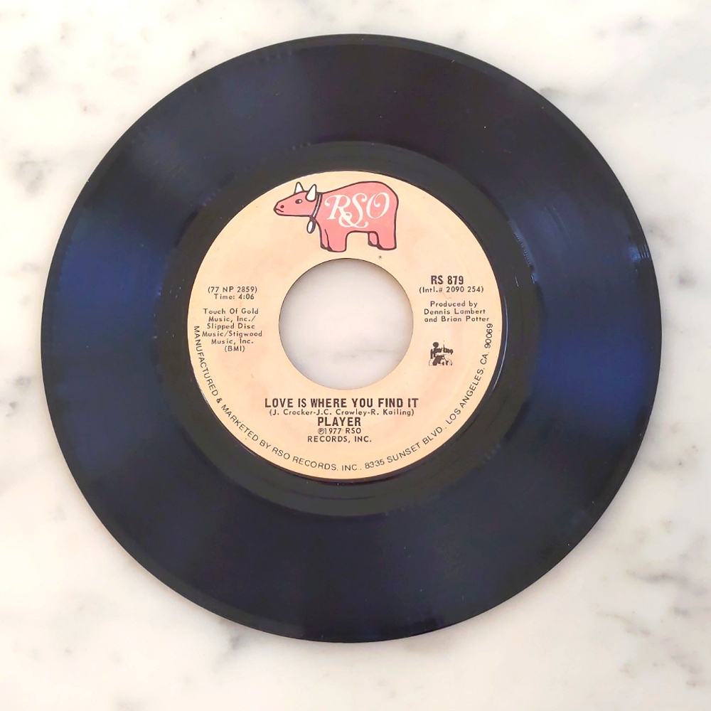 Vintage 1977 Player: Love is Where You Find It and Baby Come Back.